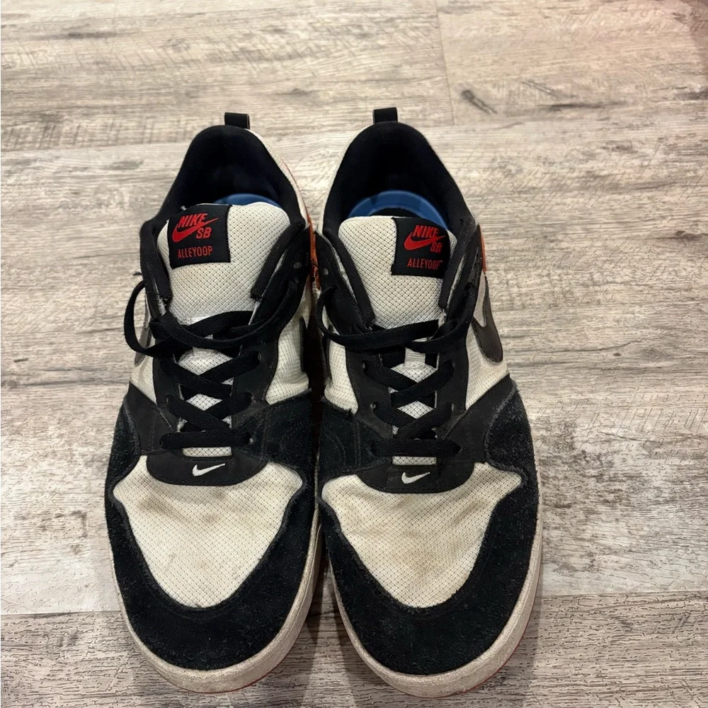Nike Men's SB Alleyoop Black and Red Skateboarding Sneakers
